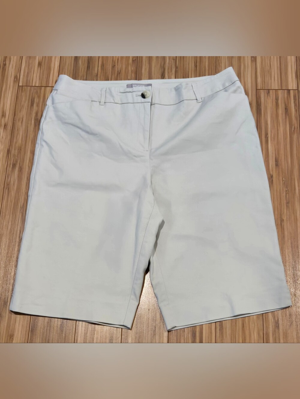 Chicos Women's Cream Bermuda Shorts